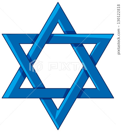 Blue Interlocking Star of David Vector Illustration Blue Interlocking Star of David Vector Illustration 130122818