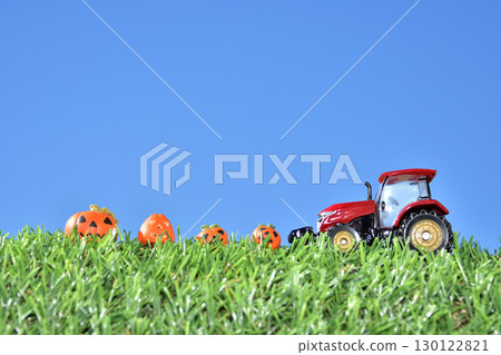 Halloween haunted pumpkin harvest image and tractor Halloween haunted pumpkin harvest image and tractor 130122821