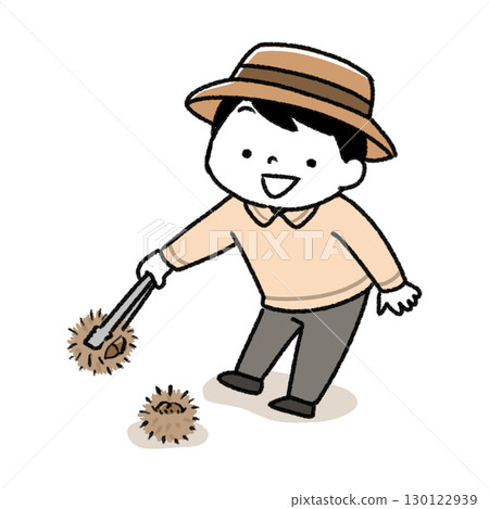 採摘栗子的男孩 130122939