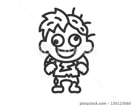 殭屍角色圖示插圖（線條畫） 130123060