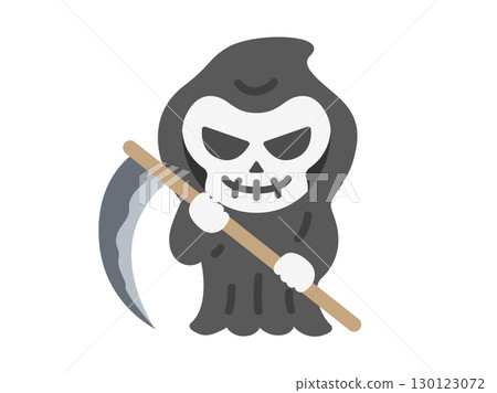 手持鐮刀的死神角色圖示插圖 手持鐮刀的死神角色圖示插圖 130123072