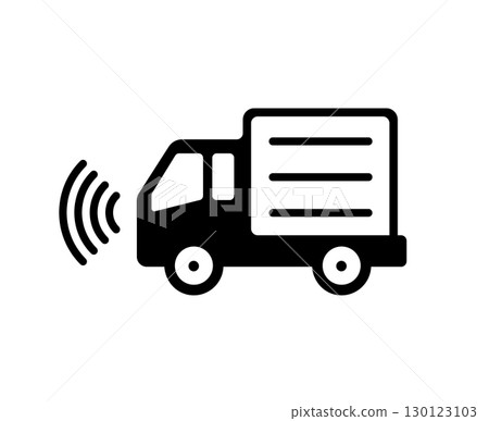 自動駕駛(卡車)向量圖示說明 自動駕駛(卡車)向量圖示說明 130123103