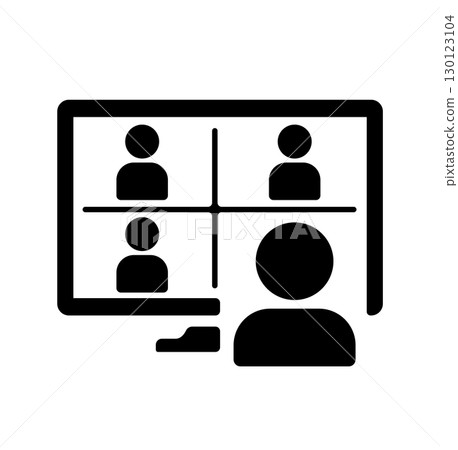 Video conference, online meeting, webinar vector icon illustration Video conference, online meeting, webinar vector icon illustration 130123104
