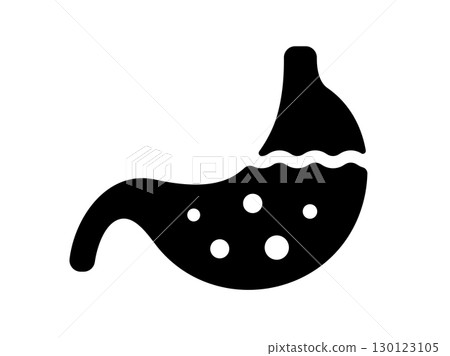 Stomach silhouette vector icon illustration Stomach silhouette vector icon illustration 130123105