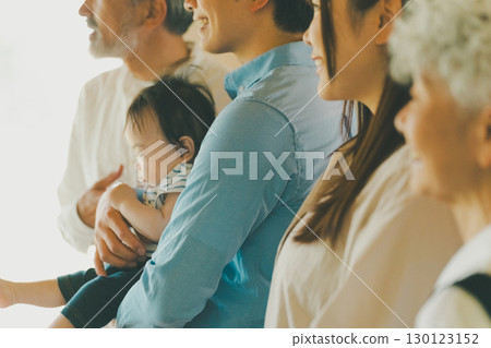 First grandchild, three-generation family 130123152