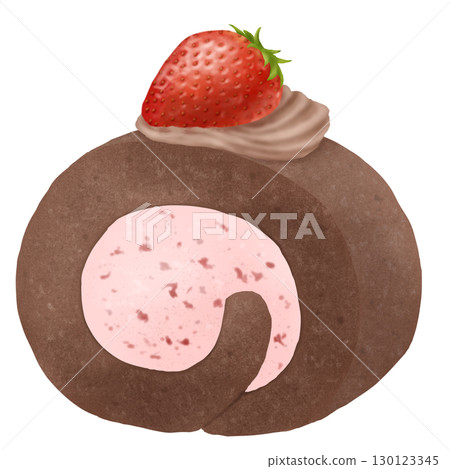 草莓巧克力捲蛋糕,配上大量草莓奶油 草莓巧克力捲蛋糕,配上大量草莓奶油 130123345