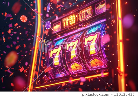 Bright and Vivid Slot Machine Illustration Bright and Vivid Slot Machine Illustration 130123435