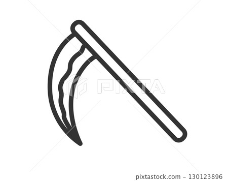 鐮刀圖示插圖（線條畫） 130123896