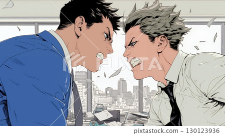 商界人士在辦公室爭吵 130123936