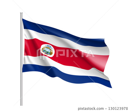 Waving flag of Costa Rica 130123978