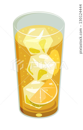 Illustration of a highball poured into a glass 130124444