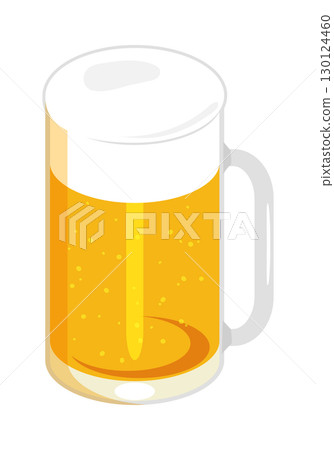 啤酒倒入杯子的插圖（右） 130124460