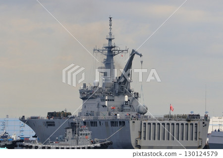 Transport ship Osumi preparing to depart port. Japan Maritime Self-Defense Force ship Osumi Transport ship Osumi preparing to depart port. Japan Maritime Self-Defense Force ship Osumi 130124579