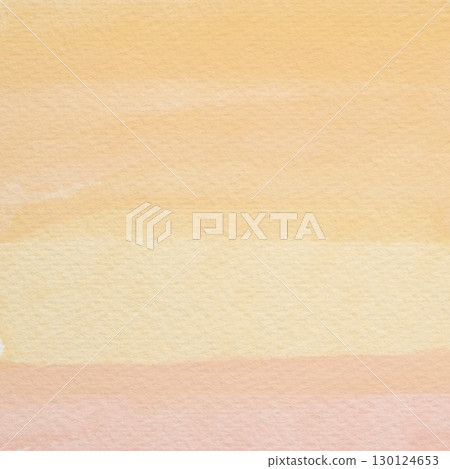 Orange background drawn on drawing paper with an analog brush stroke 130124653