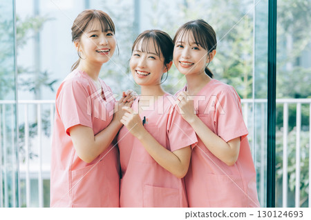 Three female nurses Three female nurses 130124693