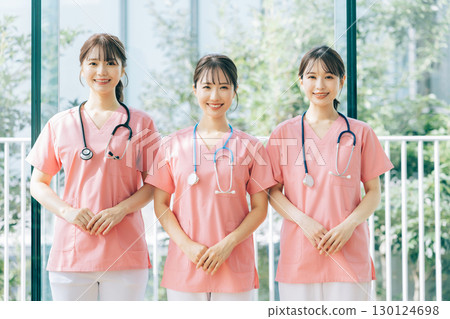 Three female nurses Three female nurses 130124698