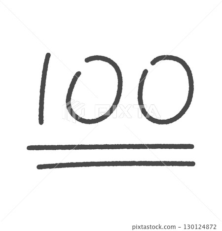 Cute handwritten black letters of 100 points - Images of numbers representing scores, perfect scores, and perfect marks Cute handwritten black letters of 100 points - Images of numbers representing scores, perfect scores, and perfect marks 130124872