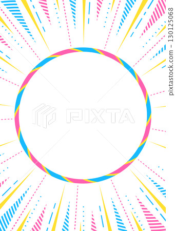 Concentrated line and circular frame background, pop design, portrait orientation 130125068