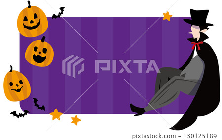 Vampire and Jack-o'-lantern background material 130125189