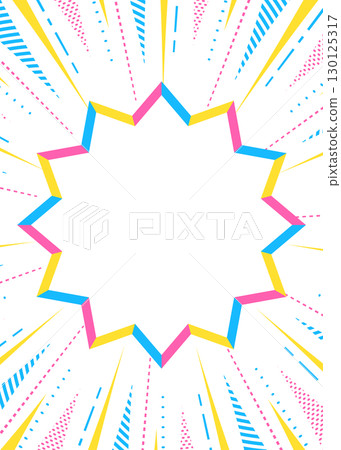 Background material with concentrated lines and pop frames, pop design, portrait orientation 130125317