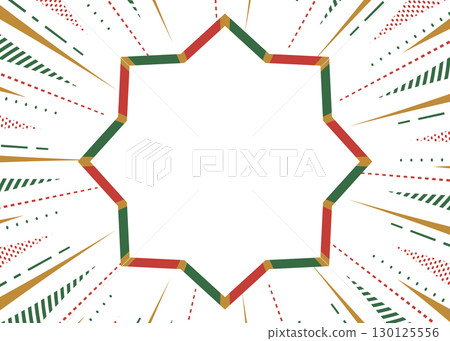 Concentrated lines and pop frame background material, pop design, Christmas colors Concentrated lines and pop frame background material, pop design, Christmas colors 130125556