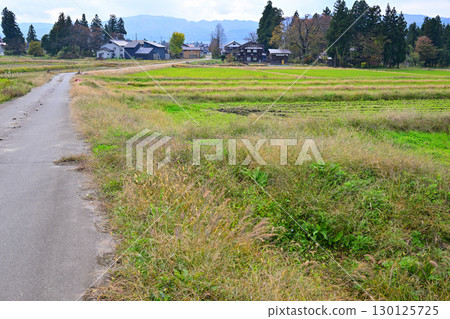 Late autumn scenery of Uonuma village, Minamiuonuma City Late autumn scenery of Uonuma village, Minamiuonuma City 130125725