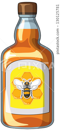 Glass Honey Bottle with Bee and Honeycomb Label Glass Honey Bottle with Bee and Honeycomb Label 130125781