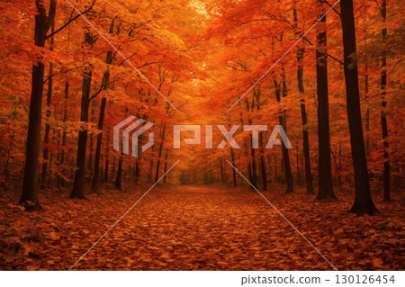 Autumnal leaves forest Autumnal leaves forest 130126454