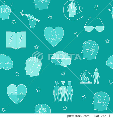 Seamless pattern with neuro difference symbols 130126501