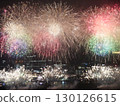 Large fireworks in the night sky 130126615