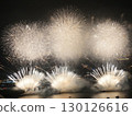Large fireworks in the night sky 130126616