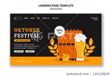 Oktoberfest Party Festival Design Flat Cartoon Social Media Landing Page Template Illustration Oktoberfest Party Festival Design Flat Cartoon Social Media Landing Page Template Illustration 130126649