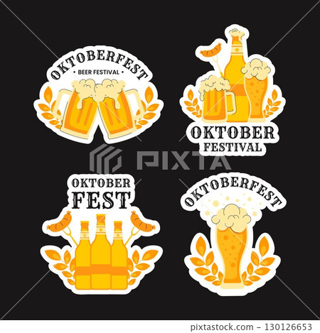 Oktoberfest Festival Label Flat Cartoon Hand-Drawn Social Media Post Template Illustration Oktoberfest Festival Label Flat Cartoon Hand-Drawn Social Media Post Template Illustration 130126653