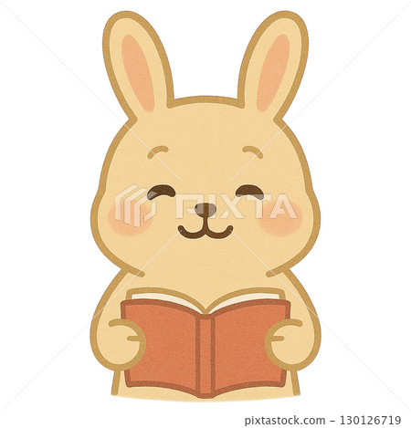 Illustration of a rabbit reading a book 130126719