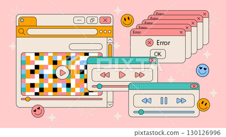 Retro ui interface elements Retro ui interface elements 130126996