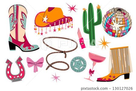 Disco cowgirl party elements 130127026