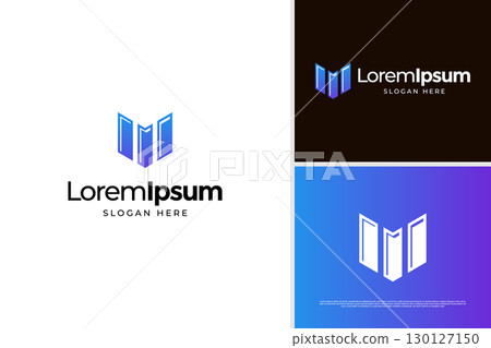 Initial letter M logo. Combination letter M with diagram element for business logo concept Initial letter M logo. Combination letter M with diagram element for business logo concept 130127150