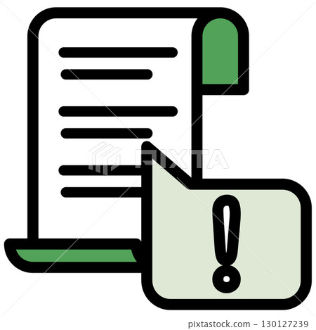 Illustration icon material set: Exclamation mark document file 127 Illustration icon material set: Exclamation mark document file 127 130127239