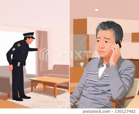 假警察打來的電話 - 特殊詐騙圖像 - 男性受害者 130127482
