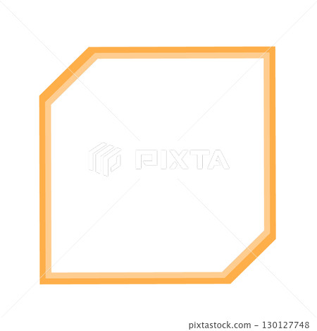 A square orange frame with white inside and taped corners 130127748