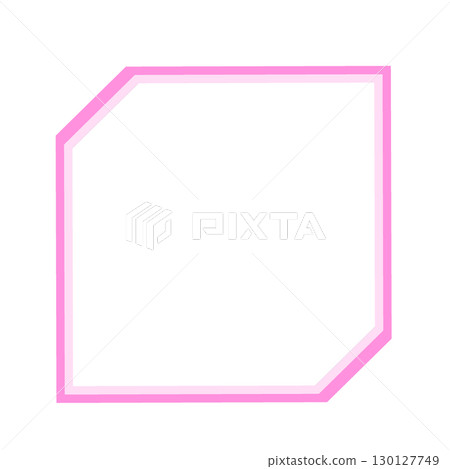 A square pink frame with a white interior and taped corners 130127749