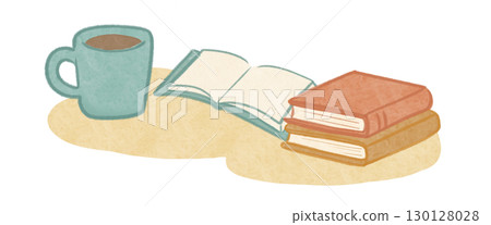 Autumn reading book and coffee cup 2 130128028