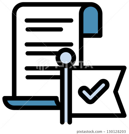Illustration icon material: Check mark document file 179 130128203