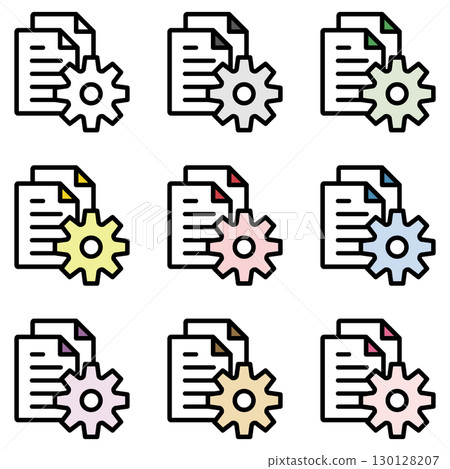 Illustration icon material set: Gear file 017 130128207