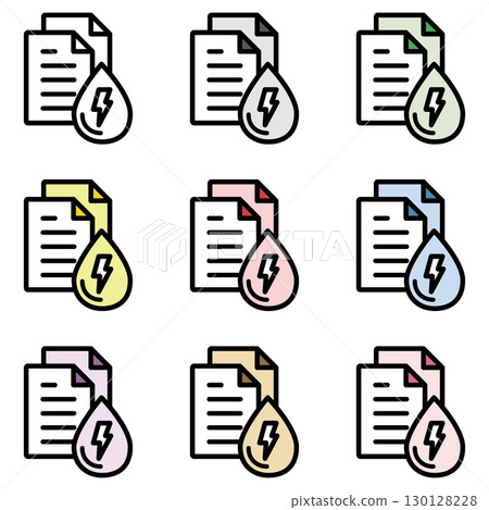 Illustration icon material set: Drop document file 162 130128228