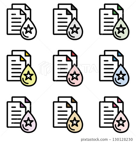 Illustration icon material set: Drop document file 164 130128230