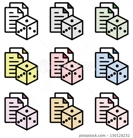 Illustration icon material set: Dice document file 166 130128232