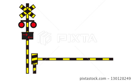 Illustration of a railroad crossing barrier 130128249