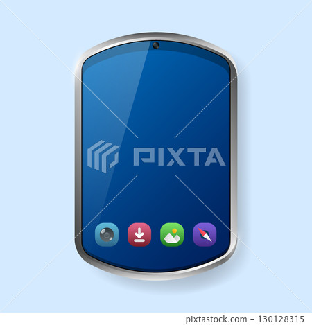 Creative Realistic Smartphone Mockup Modern Home Screen with Widget Icons 130128315