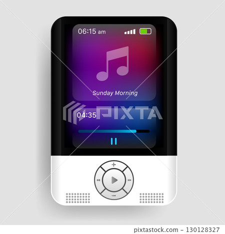 White Digital MP3 Player Compact Music Device with LCD Display 130128327